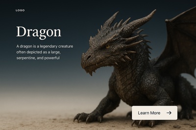 Stylish Dragon Design for Web Page Layout