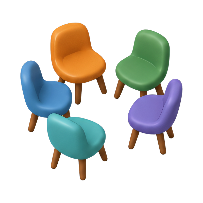 modern circle of chairs