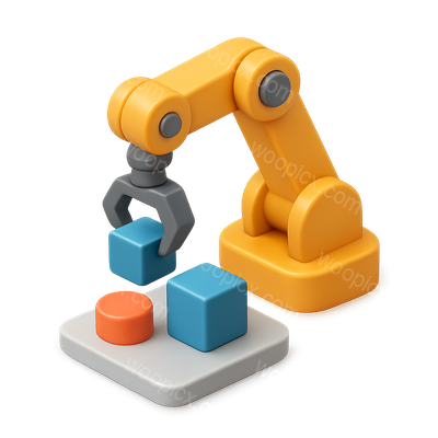 3D Robotic Arm Icon Manipulating Objects