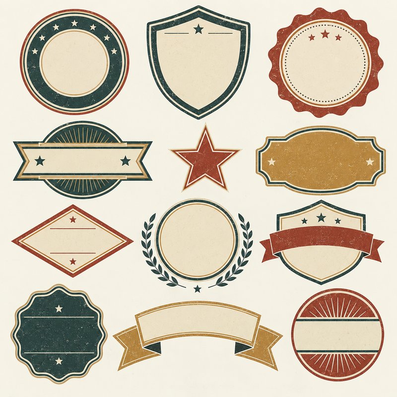 vintage badge and emblem frames