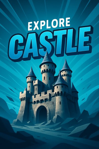 Dynamic Castle Illustration with Vibrant Colors