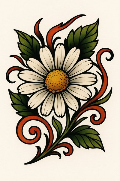 Colorful Floral Illustration with Artistic Swirls