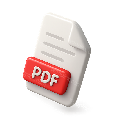Stylish 3D PDF Icon with Isometric Design