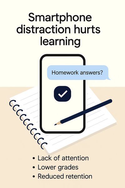 Educational Graphic on Smartphone Distractions Impacting Learning