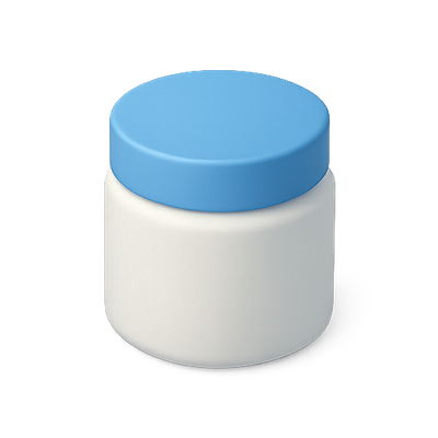 Minimalist Cosmetic Jar with Blue Lid