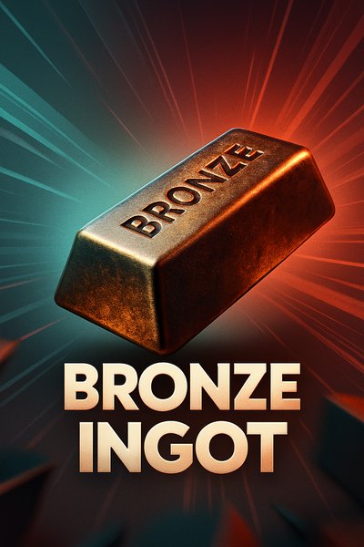 Dynamic Bronze Ingot with Vibrant Background Effects