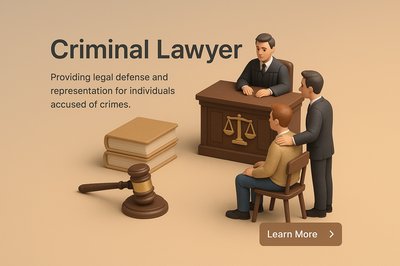 3D Scene Depicting a Criminal Lawyer in Action