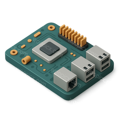 3D Isometric Icon of a Single-Board Computer