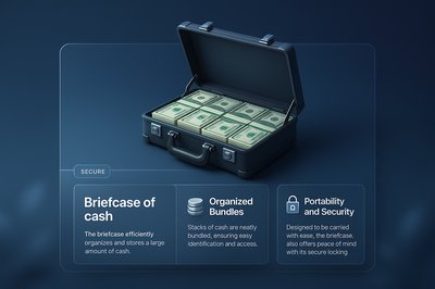 3D Briefcase of Cash with Security Features
