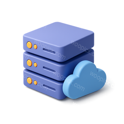 Stylish 3D Serverless Icon with Cloud Element