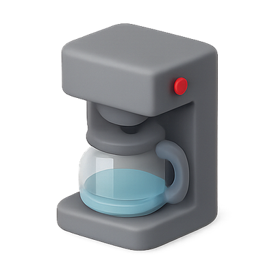 Stylized Coffee Maker Icon in Modern Design