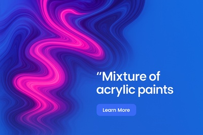 Fluorescent Fluid Art with Acrylic Paints in Vibrant Blue and Violet