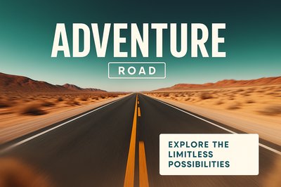 Dynamic 3D Illustration of an Adventure Road in the Desert