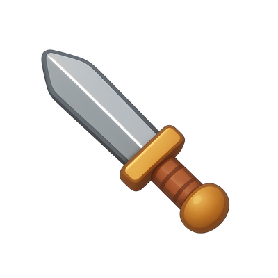 3D Icon of a Roman Gladius Sword in Isometric View