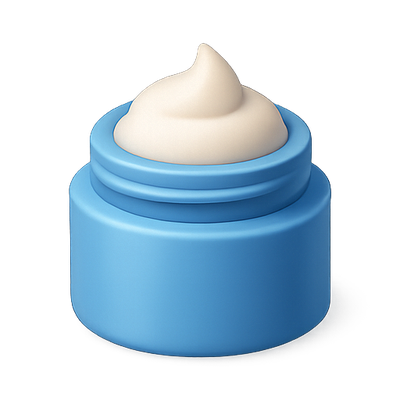 Stylish Blue Cosmetic Cream Jar with Whipped Texture