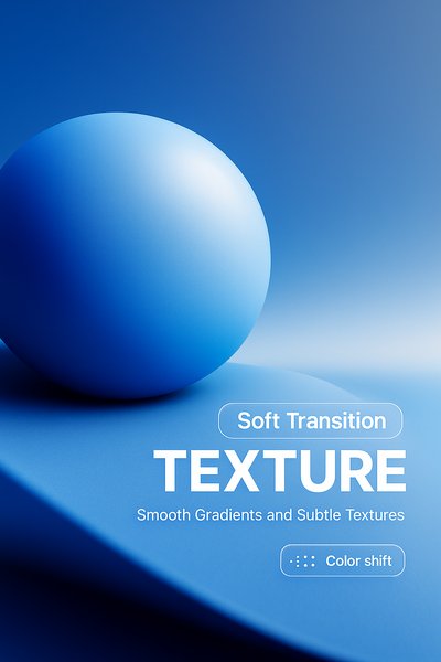 Dynamic 3D Illustration with Soft Blue Gradients