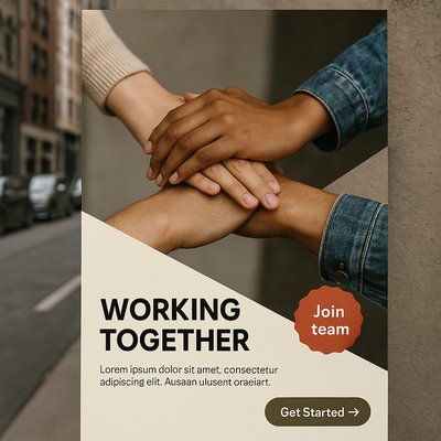 Hands United in the Air: Working Together Concept