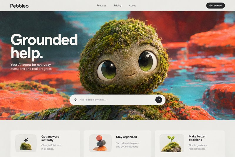 AI agent landing page design