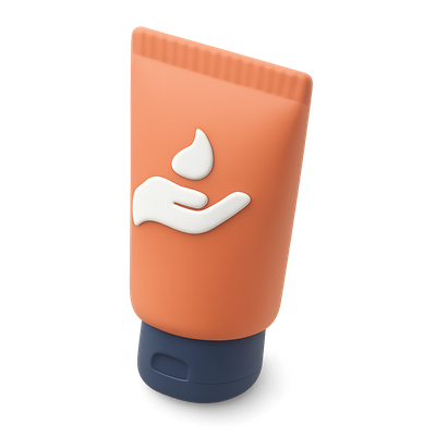 Stylish 3D Hand Cream Tube Icon Design