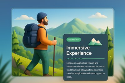3D Hiker Enjoying Nature's Beauty