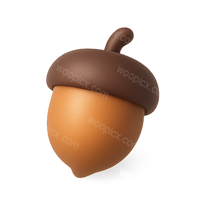 3D Render of a Stylized Acorn with Smooth Textures