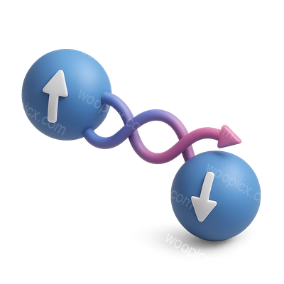 3D Quantum Entanglement Icon with Isometric Design