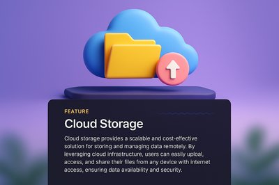 3D Web Design Concept for Cloud Storage Feature