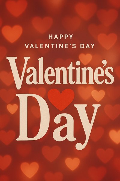 Valentine's Day Greeting Card Design with Heart Motif