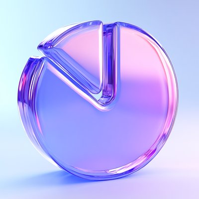 Stylized 3D Pie Chart in Gradient Colors