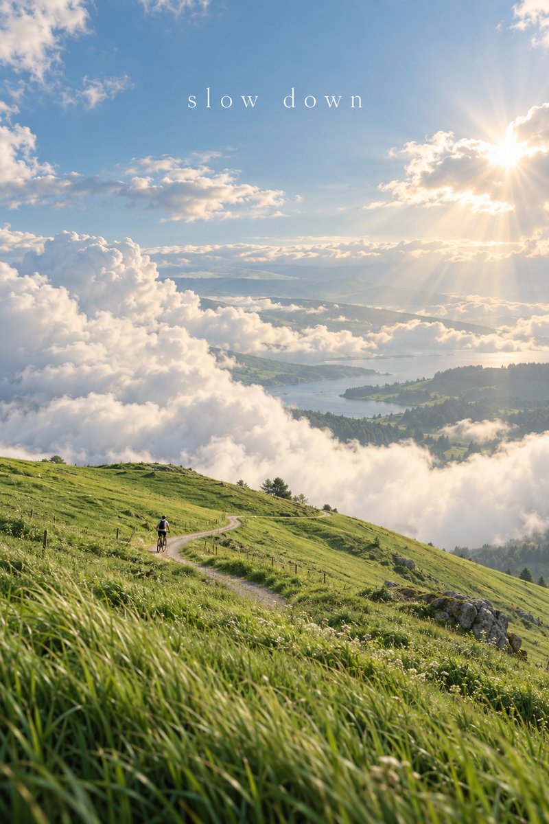 Serene clouds over green hills