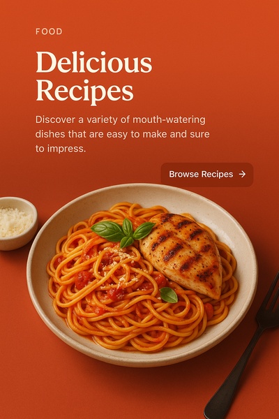 Minimalist Web Page Design for Food Recipes