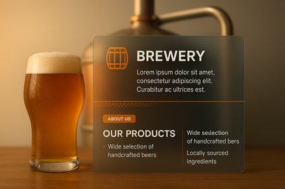 Creative Brewery Web Design with 3D Elements