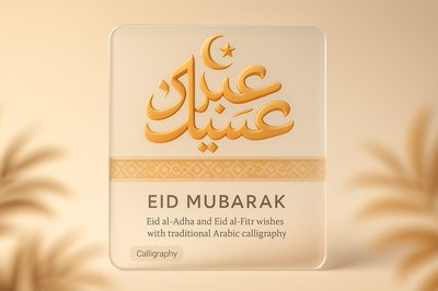 Elegant Eid Mubarak Typography Design with 3D Effect