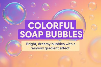 Colorful Soap Bubbles with Dreamy Gradient Background