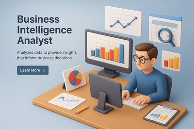 Business Intelligence Analyst 3D Illustration in Real Style