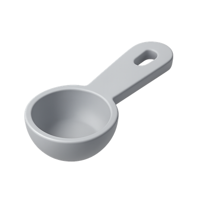 3D Isometric Measuring Spoon Icon with Transparent Background