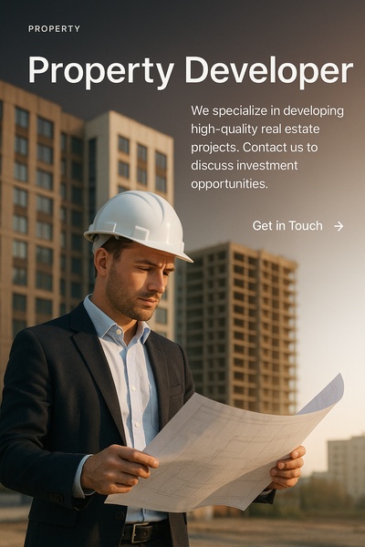 Modern Property Developer Web Page Design with Professional Imagery