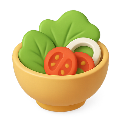 Colorful Plastic Salad Bowl with Vegetables