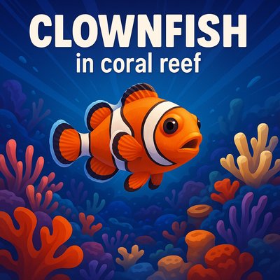 Vibrant Clownfish in a Coral Reef Illustration