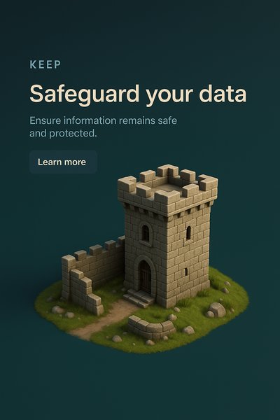 3D Scene of a Castle with Dark Gradient Background