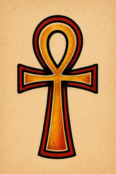Stylized Ankh Symbol on Vintage Background