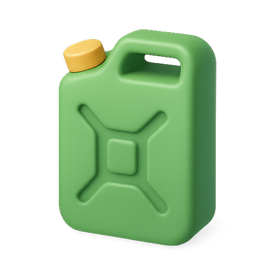 Stylized Green Fuel Canister with Yellow Cap