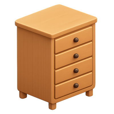 Stylish 3D Dresser Icon with Drawers
