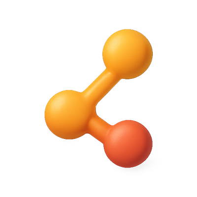 Colorful Abstract Shape Representing Connection or Interaction