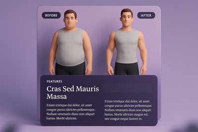 Before and After Fitness Transformation Illustration