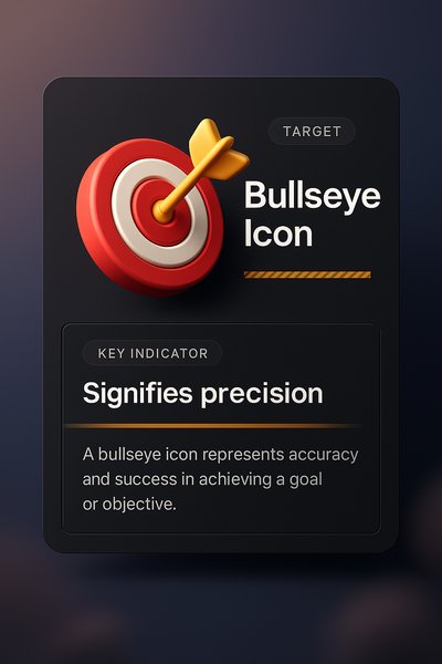 3D Bullseye Icon with Integrated Design Elements