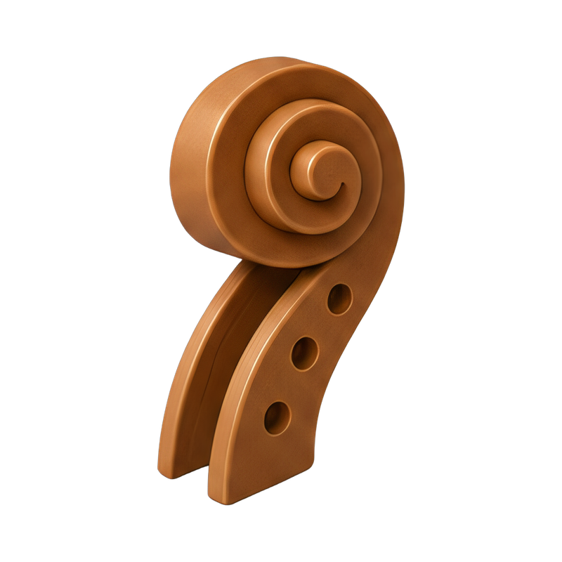 intricate violin scroll design