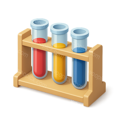 Colorful 3D Test Tube Rack Icon with Volumetric Design