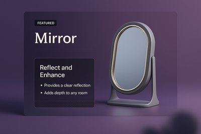 3D Illustration of a Mirror with Enhanced Visual Elements