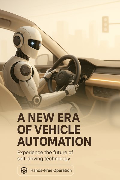 Futuristic Concept Art of Self-Driving Technology